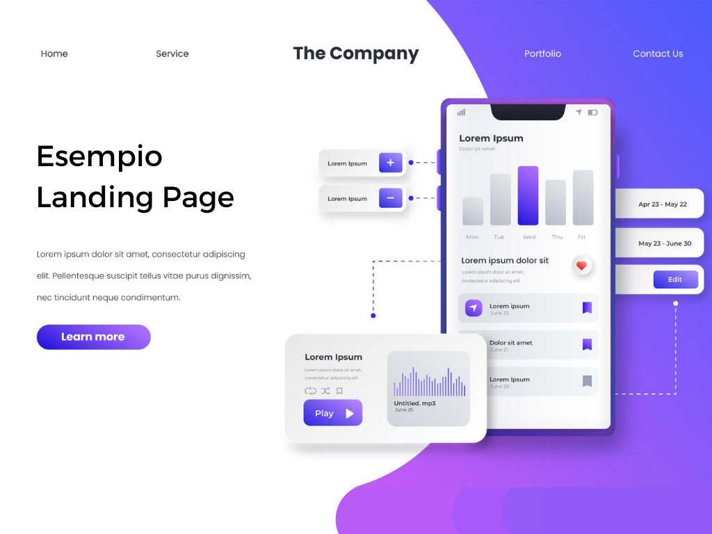 Esempio landing page